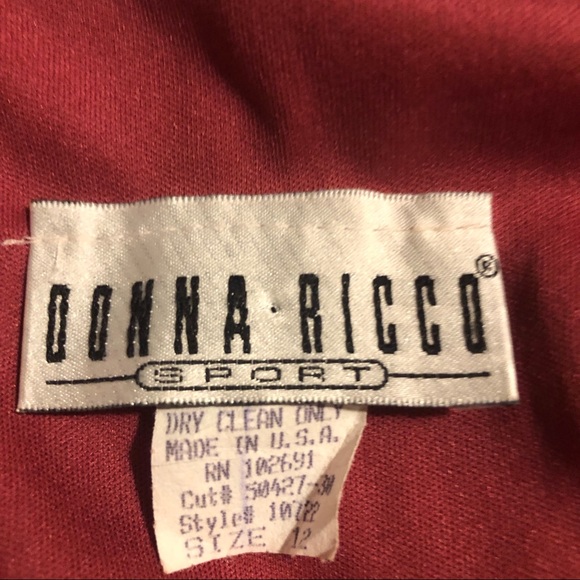 Vintage! Donna Ricco Rose Print Midi Dress Ruffle - Picture 8 of 8